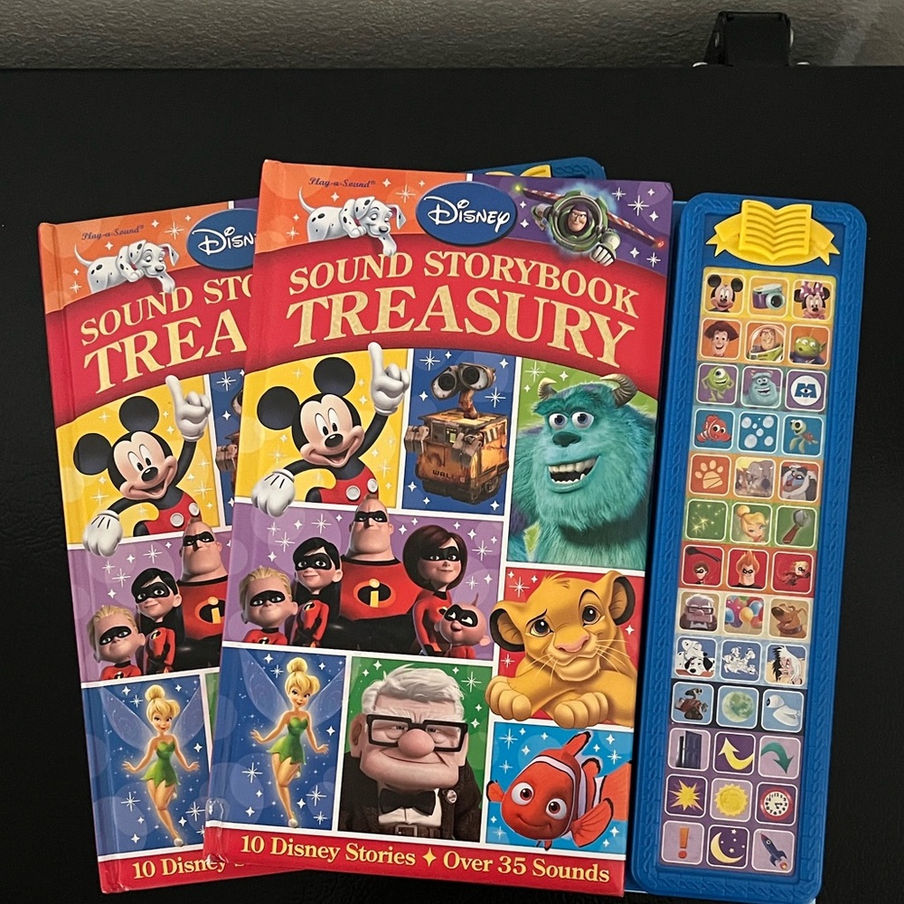 Set of 2 Disney Sound Storybook Treasury - Red, Blue, and Yellow